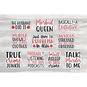 10-Pack 3" True Crime Vinyl Sticker Bundle – For the Obsessed & Unapologetic